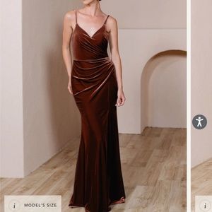 Rory Velvet Terracotta Revelry Dress size 2 petite